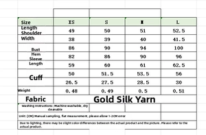 Detailed size guide and measurement chart for the long sleeve round neck casual jacket