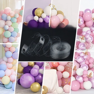 Detailed macro view of a 5m double-hole balloon arch strip for party decorations