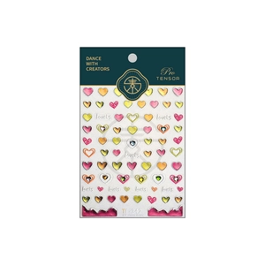Autocollants ongles cœurs colorés TL-342 avec effet 3D dégradé pour manucure stylée