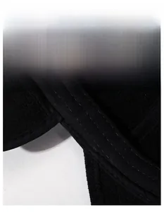 Close-up of winter baseball cap's inner moisture-wicking band with reinforced stitching