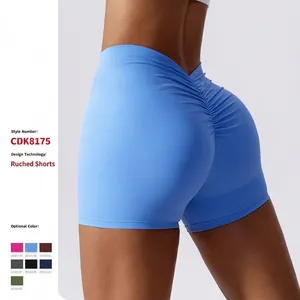 Women Yoga Shorts High Waist Scrunch Butt Tummy Control Brushed Fitness Running Workout Athletic Gym