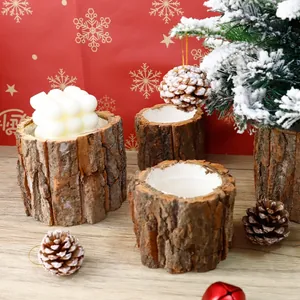 Natural bark flower buckets in various heights for Christmas floral decor and centerpieces