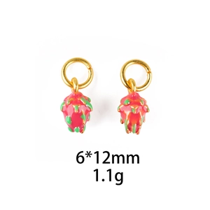 Detailed close-up of pitaya fruit pendant with dimensions 6x12mm and 1.1g weight