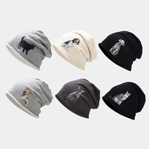 Bonnet Beanie Slouchy Tricot Coton Imprimé Animal Réaliste Chaud Coupe Vent Extérieur Décontracté Unisexe