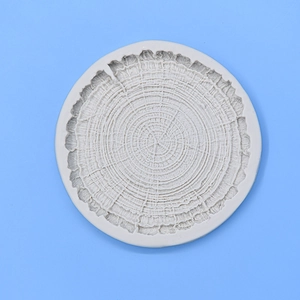 Moule rond en silicone avec texture de souche d'arbre pour gâteaux et loisirs créatifs