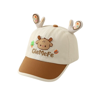 Casquette girafe mignonne pour enfants avec bois 3D et broderie cerf de dessin
