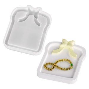 Silicone mold for DIY bowknot jewelry tray and storage organizer with 3D ribbon design