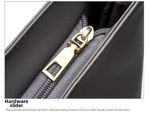 Close-up of premium light gold hardware zipper on soft leather tote bag with smooth finish