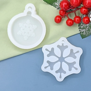 Christmas snowflake silicone molds for DIY resin casting and holiday cake decorations