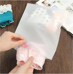 Frosted translucent waterproof ziplock storage bag for organizing travel clothes and underwear