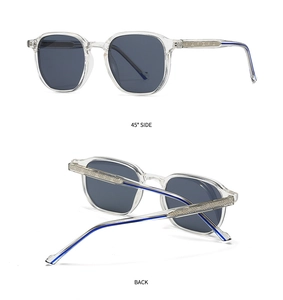 Detail view showing the 45-degree angle and back design of these vintage retro sunglasses