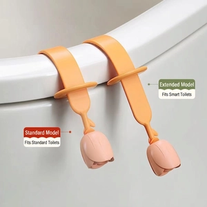 Universal silicone tulip toilet seat lifter handle set in standard and extended sizes