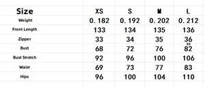 Detailed size chart for floral sleeveless dress with measurements from XS to L