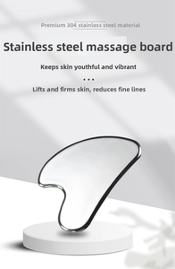 Macro shot of 304 stainless steel heart-shaped gua sha tool with polished mirror finish
