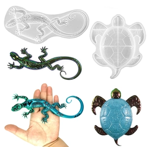 Molde De Silicona Animal 3D Resina DIY Halloween Tortuga Gecko Dragón Buitre Pared Decoración