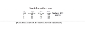 Detailed size chart table showing measurements for jacquard shirt and trousers set