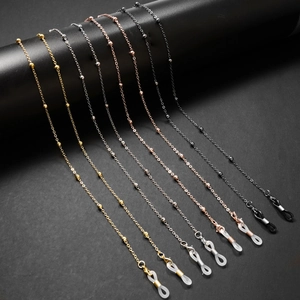 Metal Bead Glasses Chain Non-Slip Lanyard Mask Strap Neck Hanging Anti-Lost Holder Accessory Simple Elegant