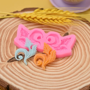 Detailed relief leaf and vine silicone mold for elegant cake fondant and clay crafting