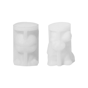 3D-hondensiliconen mal set voor geurkaarsen en gipskunstwerk met twee puppypunten