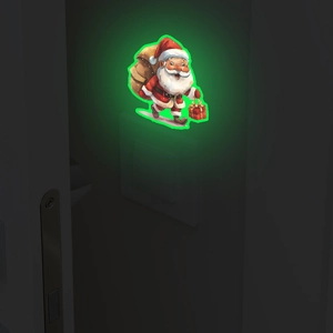 Glow-in-the-dark Santa Claus wall sticker for light switches and bedroom decor