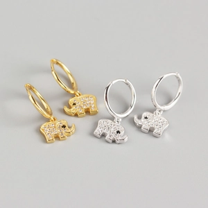 925 Sterlingsilber Elefant Ohrringe Nische Luxus Strass Tier Huggie Ohrringe Für Damen Zierlicher Schmuck Geschenk
