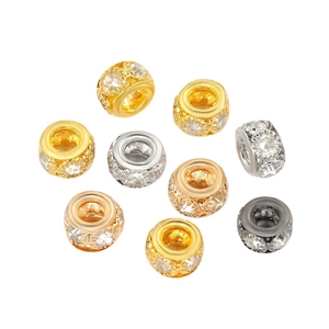 Perline fai-da-te scintillanti con strass nei colori oro argento oro rosa e nero