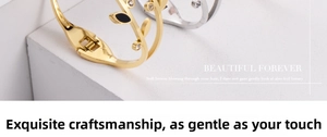 Detailed view of leaf-shaped hinged bracelet with black enamel and sparkling rhinestones