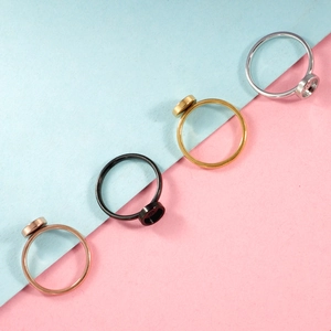 Round Ring Base Blank Setting 304 Stainless Steel Tray For DIY Jewelry Making Mirror Polished Components Findings