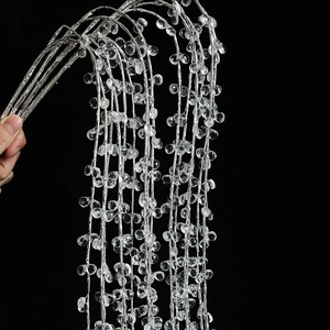 Guirlandes de perles en cristal acrylique pour décoration de sapin de Noël et de couronnes