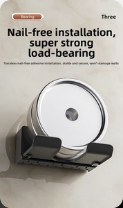 Wall-mounted hair dryer holder showing strong bearing capacity on marble wall