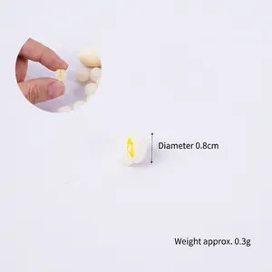 Miniature PVC lotus seed replica for DIY dollhouse crafts, 0.8cm size with realistic texture