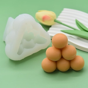 Triangle ball pyramid silicone mold for handmade aromatherapy candles and home decor crafts