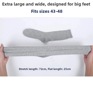 Detail showing highly elastic cotton blend socks for men sizing 43-48 with maximum stretch