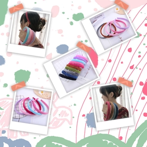 Collage of plush DIY headbands in multiple solid colors showing soft velvet texture