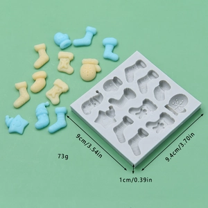 Christmas stocking and glove silicone mold for DIY baking and festive cake decorating