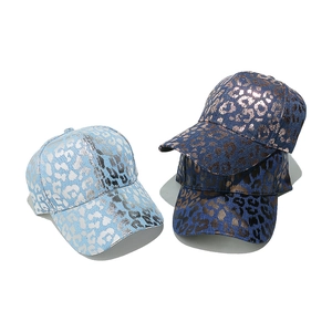Baseball Cap Cotton Metallic Leopard Print Gold Foil Sunshade Adjustable Streetwear Hip Hop Hat Women