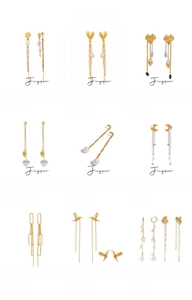 Collection de boucles d'oreilles en acier inoxydable 18 carats et motifs cœurs