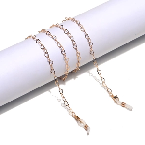 Heart Shape Glasses Chain Metal Eyewear Lanyard Gold Plated Non-Slip Sunglasses Strap For Women Elegant Link