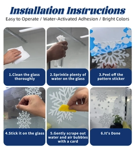 Step-by-step guide for applying snowflake static cling window stickers for winter decor