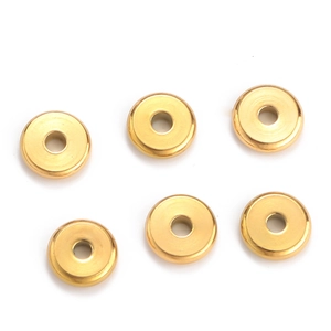 Flat round gold plated stainless steel spacer beads for DIY jewelry making sets