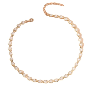 French vintage style gold pearl heart necklace with elegant adjustable chain detail