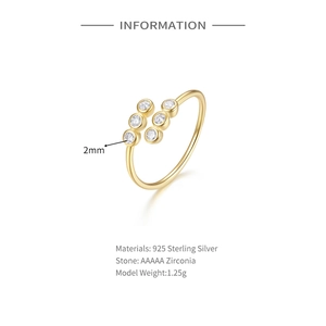 Detailed view of 925 sterling silver ring with 2mm AAAAA cubic zirconia stones