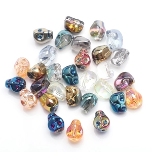 8x10mm skull-shaped colorful crystal loose beads for Halloween DIY jewelry making