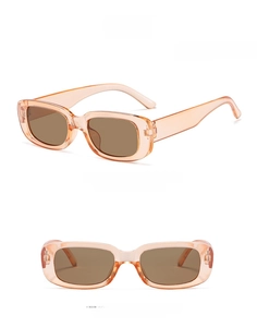 Détails des lunettes de soleil carrées pour enfants avec monture en résine marron thé