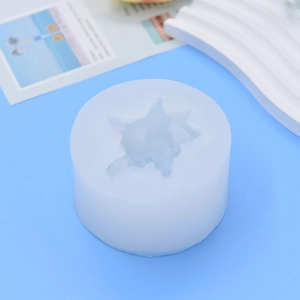 Moule cylindrique en silicone pour bougies et savons avec motif de cavité en étoile