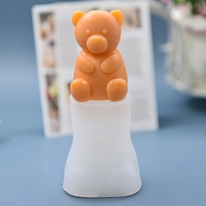 DIY 3D teddy bear silicone mold for making handmade aromatherapy candles and soap crafts