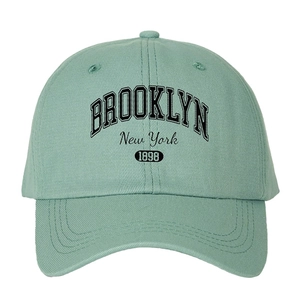 Casquette Brooklyn New York 1898 en coton vert clair avec broderie et sangle réglable