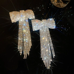 Barrette Cheveux Nœud Papillon À Franges En Strass Cuivre Pince À Ressort Élégante Accessoires Cheveux Mariage Femmes