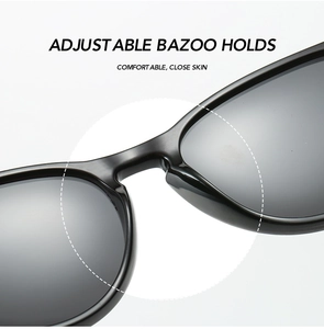 Close-up of adjustable nose pads on retro polarized sunglasses for comfortable fit