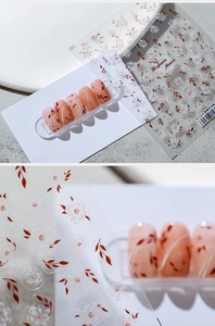 Macro detail of Begonia flower TS-1519 nail art stickers with delicate red floral patterns